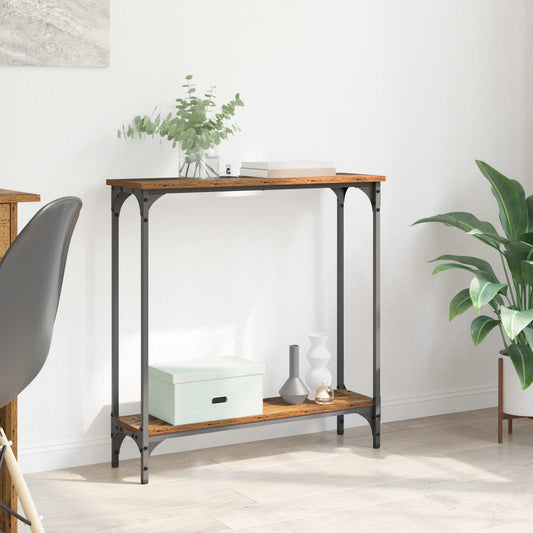 Tavolo consolle con lo scaffale Legno vecchio 75 x 22,5 x 75 cm | homemem39