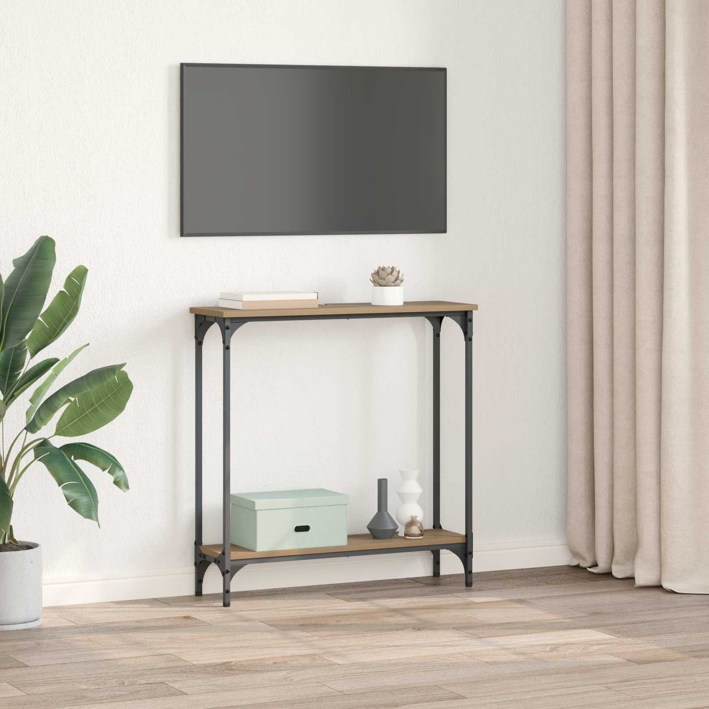 Tavolo consolle Rovere artigianale 75 x 22,5 x 75 cm | homemem39