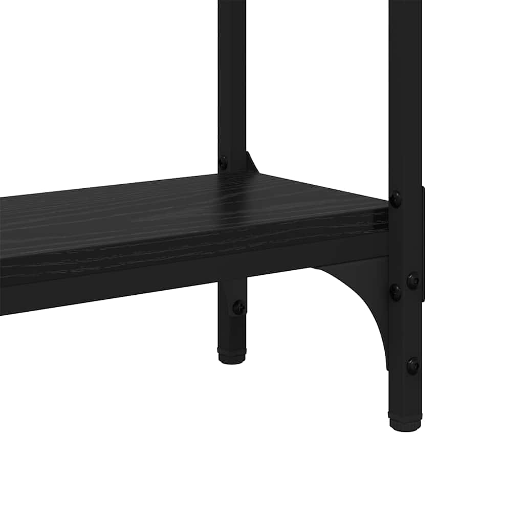 Tavolo consolle con lo scaffale Rovere nero 75 x 22.5 x 75 cm
