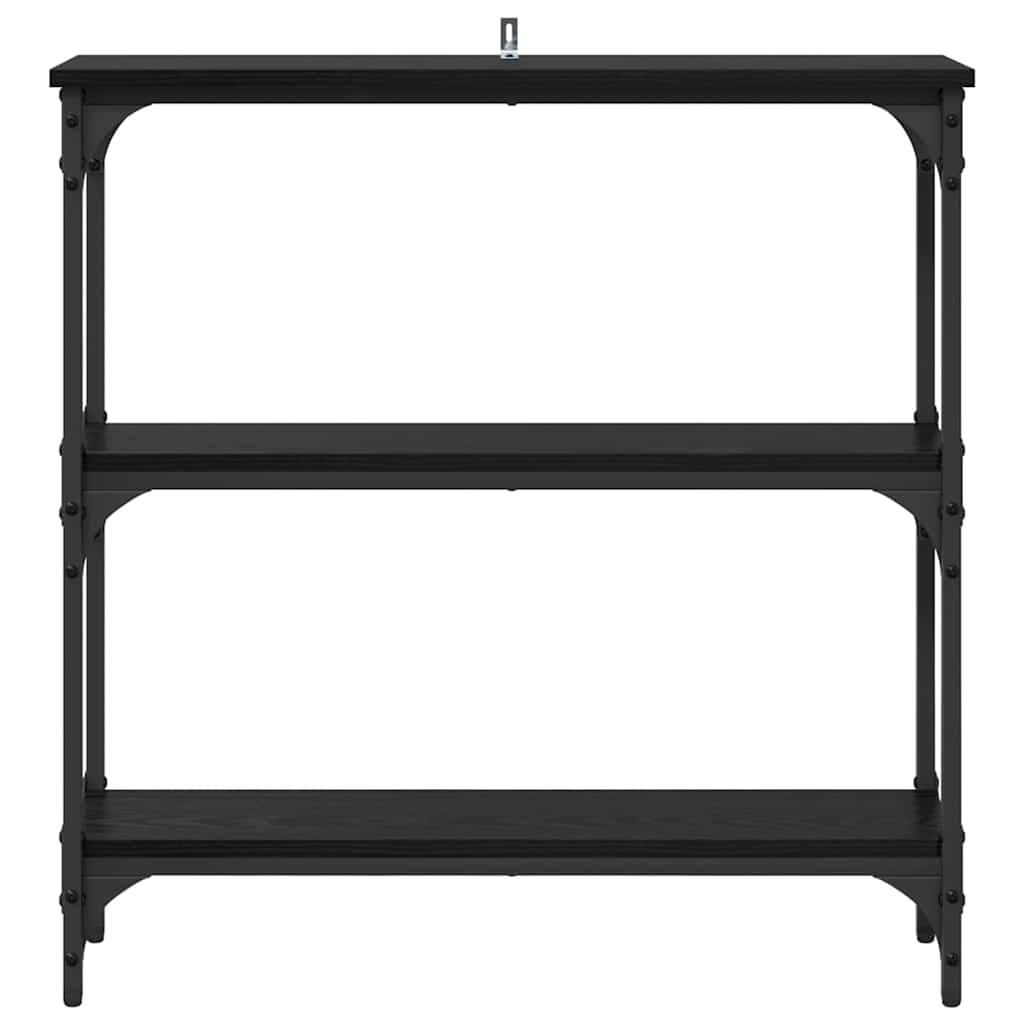 Tavolo consolle con lo scaffale Rovere nero 75 x 22.5 x 75 cm