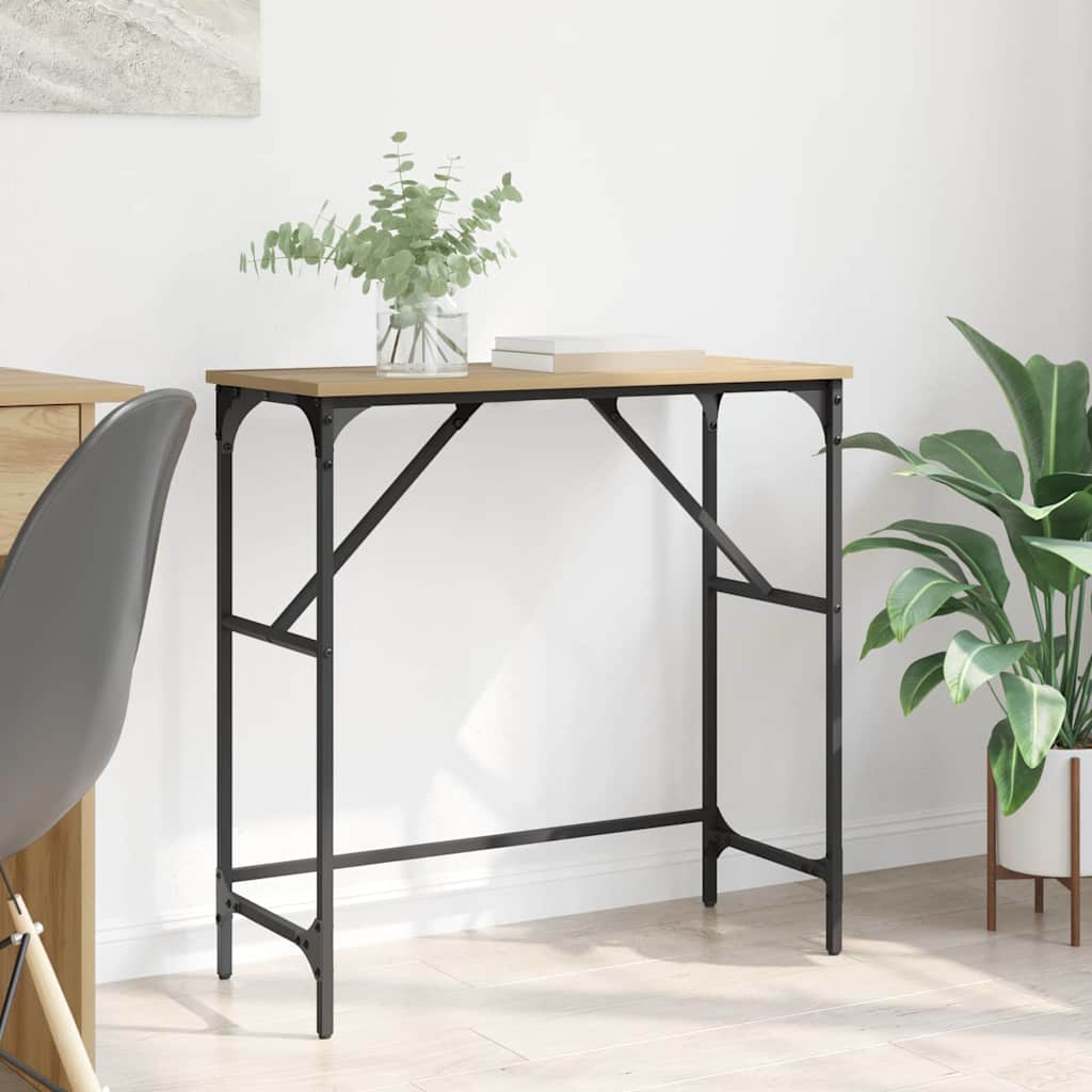 Tavolo consolle rovere artigianale 75 x 32 x 75 cm