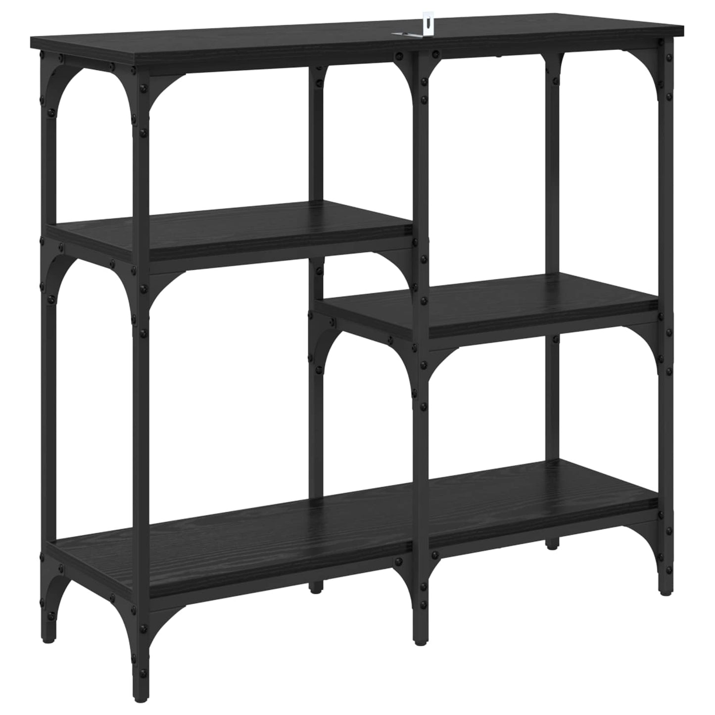 Tavolo consolle Rovere Nero 80 x 29 x 75 cm Legno multistrato | homemem39