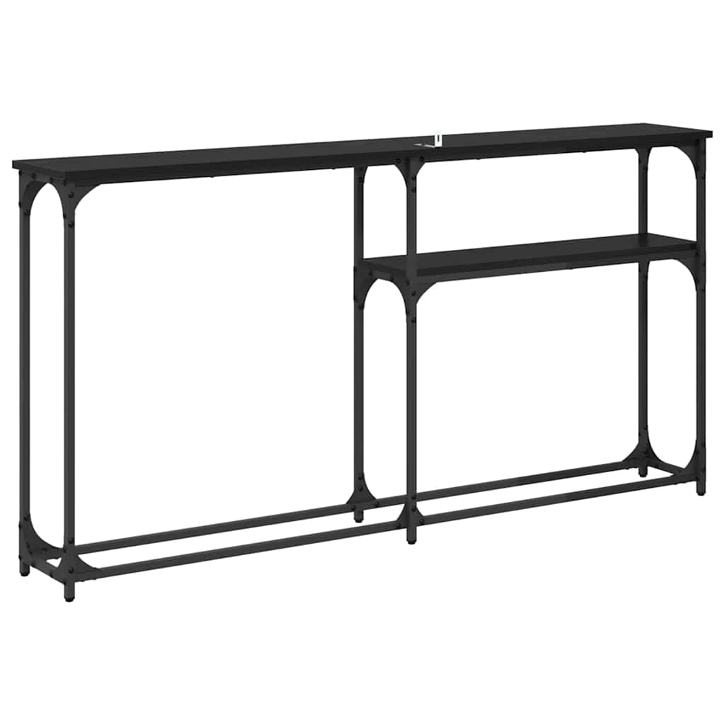 TavoloConsolle Rovere nero 145x22.5x75cm Legno multistrato