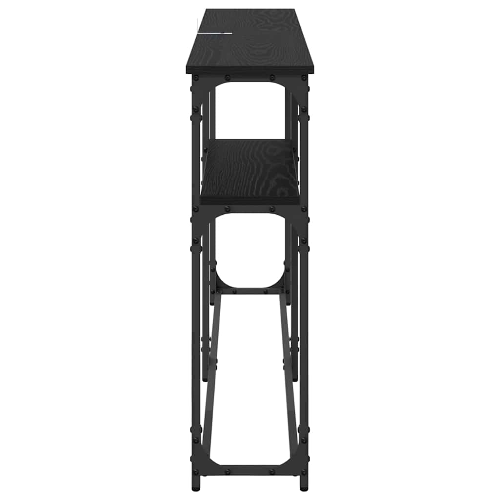 TavoloConsolle Rovere nero 145x22.5x75cm Legno multistrato