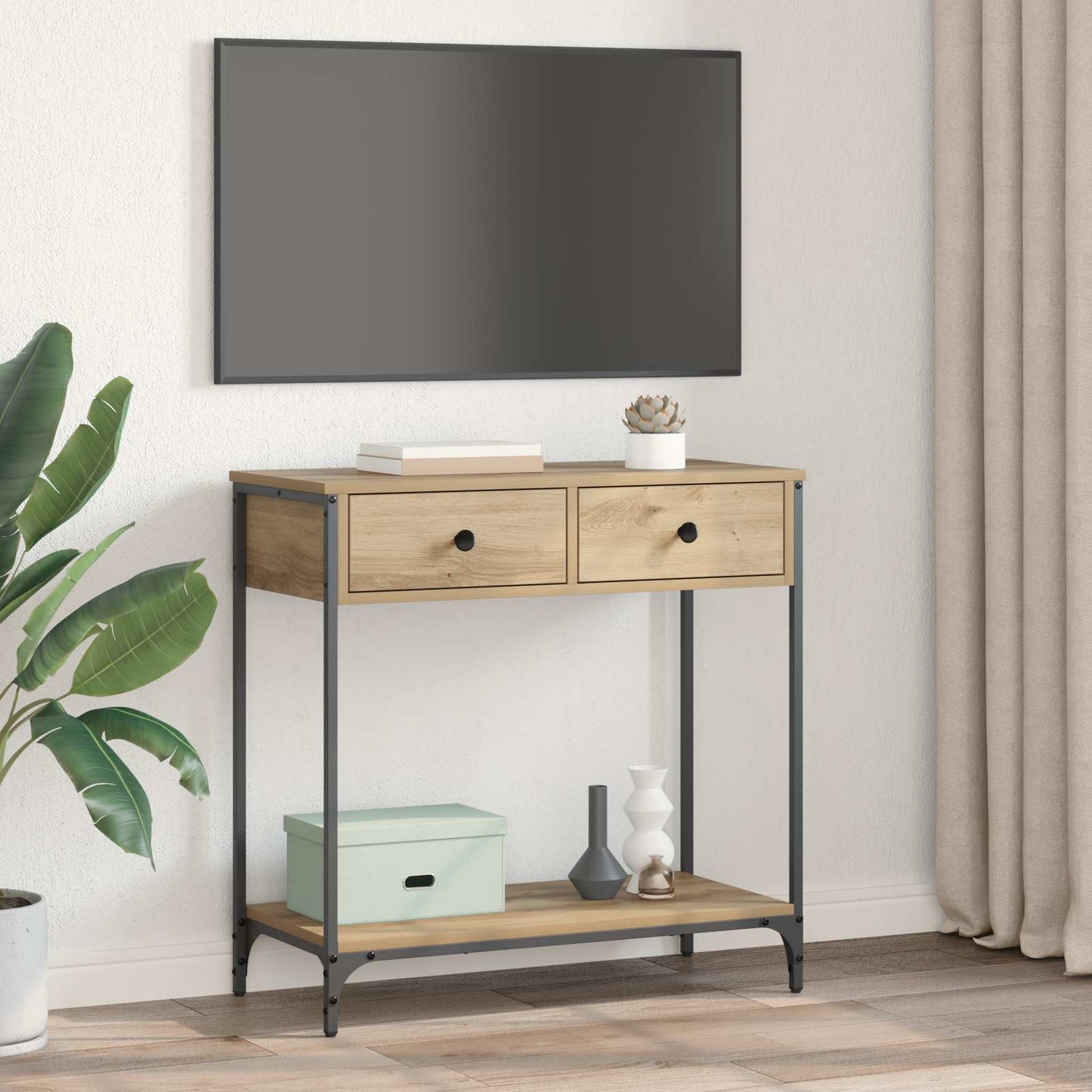 Tavolo consolle Rovere artigianale 75 x 34,5 x 75 cm | homemem39