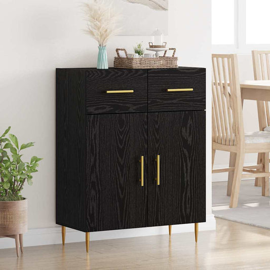 Credenza Rovere Nero 69,5 x 34 x 90 cm Legno multistrato