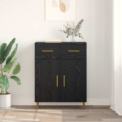 Credenza Rovere Nero 69,5 x 34 x 90 cm Legno multistrato