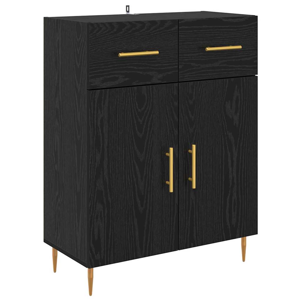 Credenza Rovere Nero 69,5 x 34 x 90 cm Legno multistrato