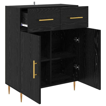 Credenza Rovere Nero 69,5 x 34 x 90 cm Legno multistrato