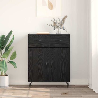 Credenza Rovere Nero 69,5 x 34 x 90 cm Legno multistrato