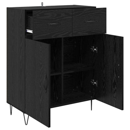 Credenza Rovere Nero 69,5 x 34 x 90 cm Legno multistrato