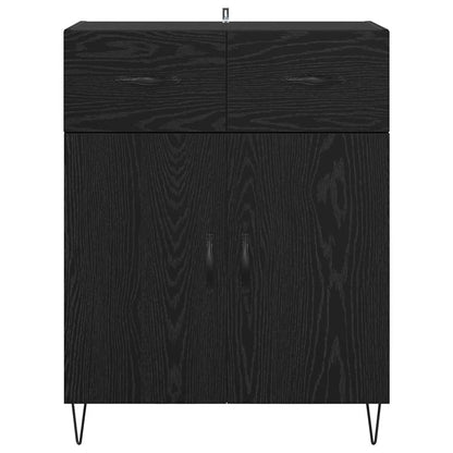 Credenza Rovere Nero 69,5 x 34 x 90 cm Legno multistrato