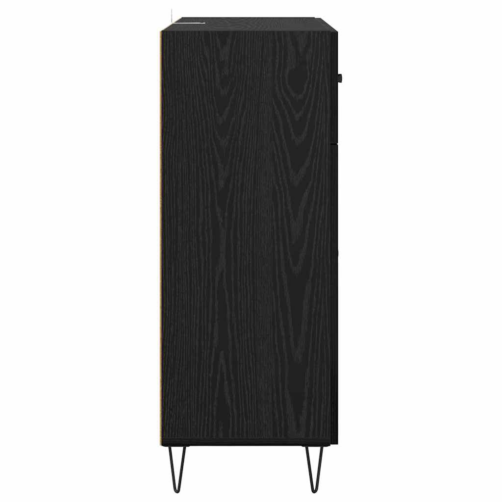 Credenza Rovere Nero 69,5 x 34 x 90 cm Legno multistrato