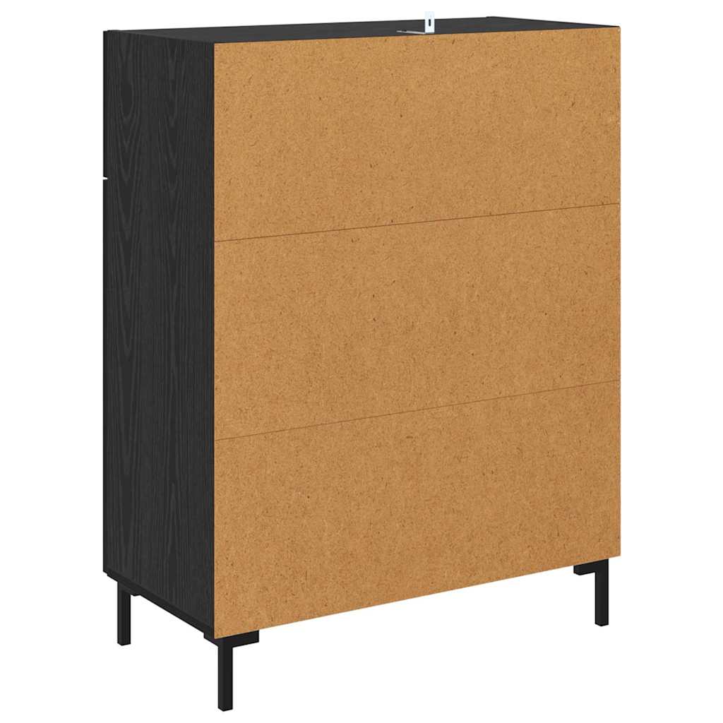 Credenza Rovere Nero 69,5 x 34 x 90 cm Legno multistrato