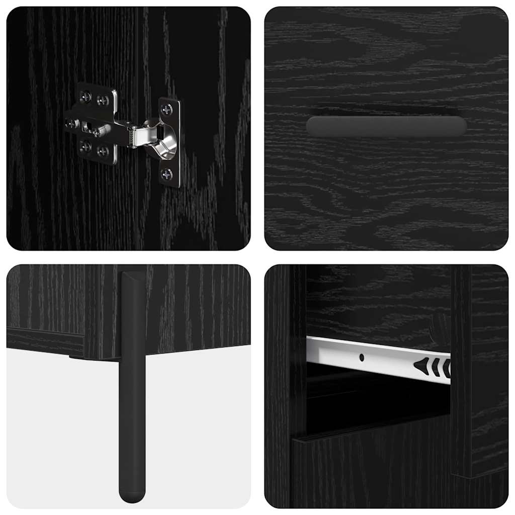 Credenza Rovere Nero 69,5 x 34 x 90 cm Legno multistrato