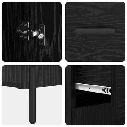 Credenza Rovere Nero 69,5 x 34 x 90 cm Legno multistrato