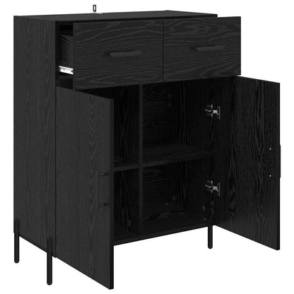 Credenza Rovere Nero 69,5 x 34 x 90 cm Legno multistrato