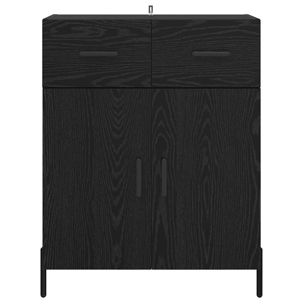 Credenza Rovere Nero 69,5 x 34 x 90 cm Legno multistrato