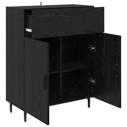 Credenza Rovere Nero 69,5 x 34 x 90 cm Legno multistrato