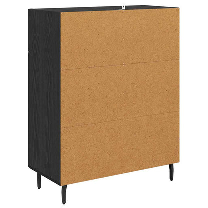 Credenza Rovere Nero 69,5 x 34 x 90 cm Legno multistrato
