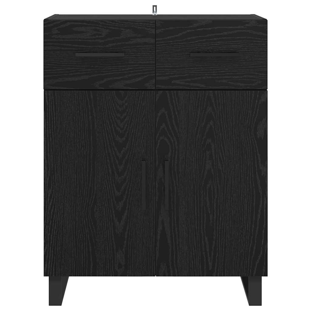 Credenza Rovere Nero 69,5 x 34 x 90 cm Legno multistrato