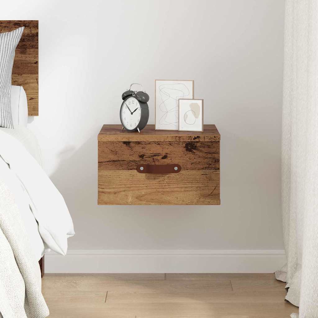 Mobiletto da comodino a parete Legno vecchio 35 x 35 x 20 cm | homemem39
