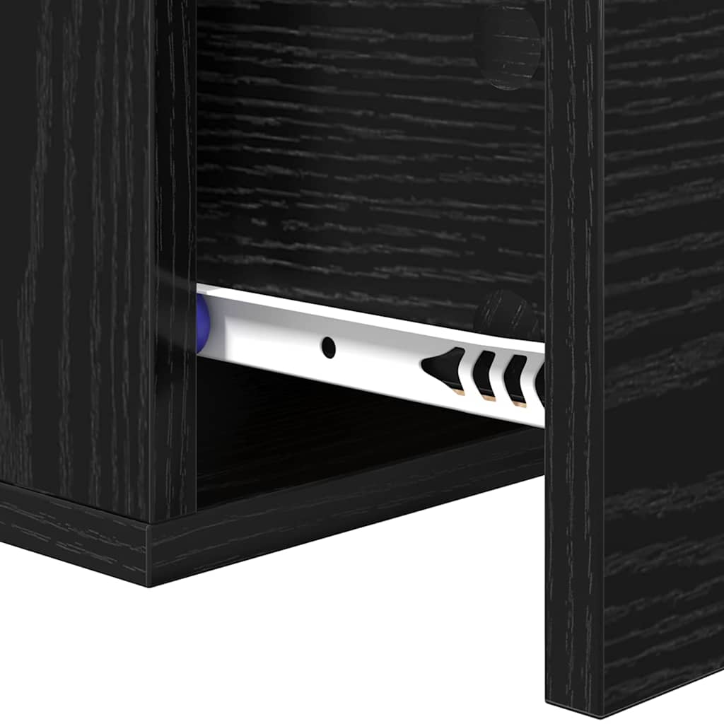 Mobiletto da comodino a parete Rovere Nero 35 x 35 x 20 cm | homemem39