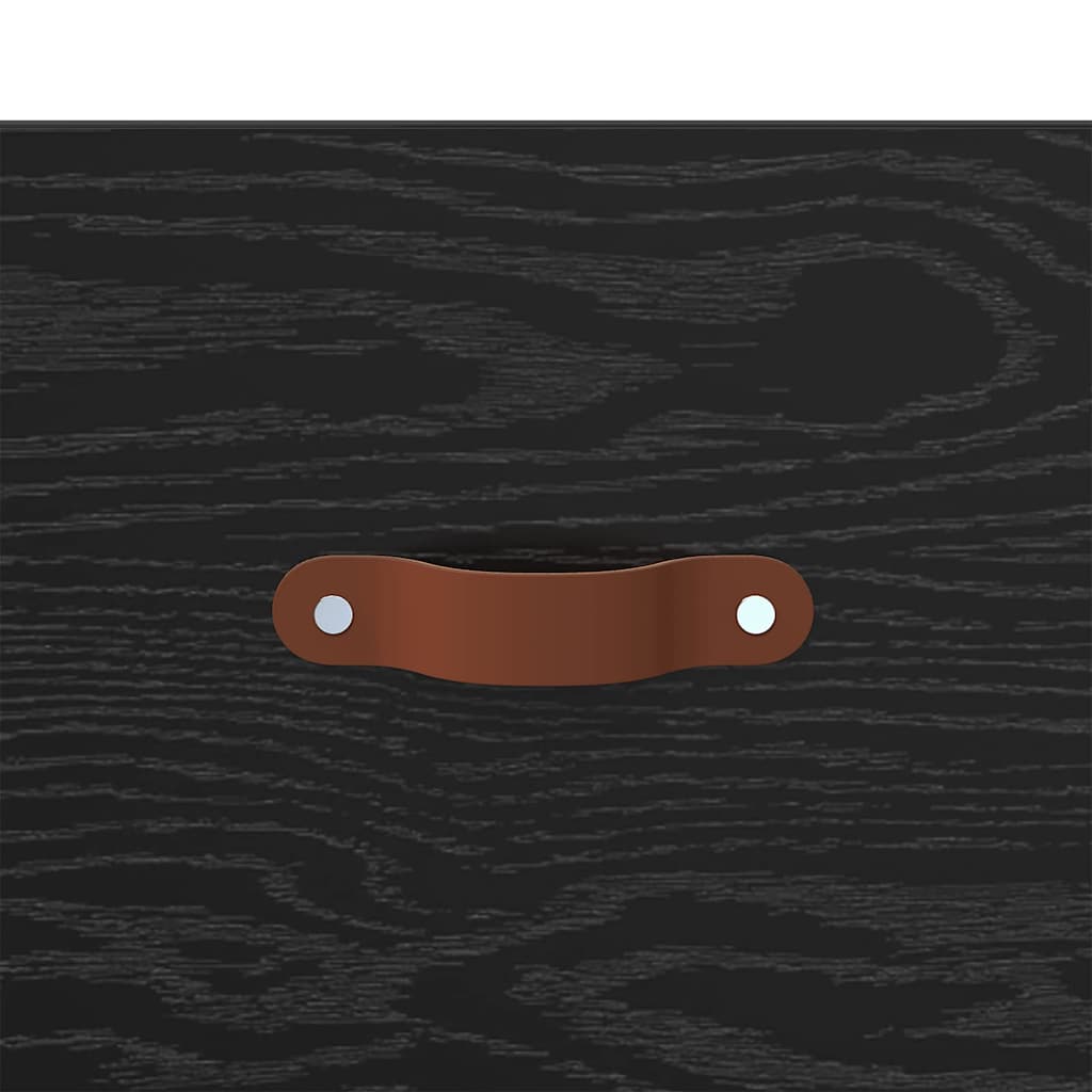 Mobiletto da comodino a parete Rovere Nero 35 x 35 x 20 cm | homemem39