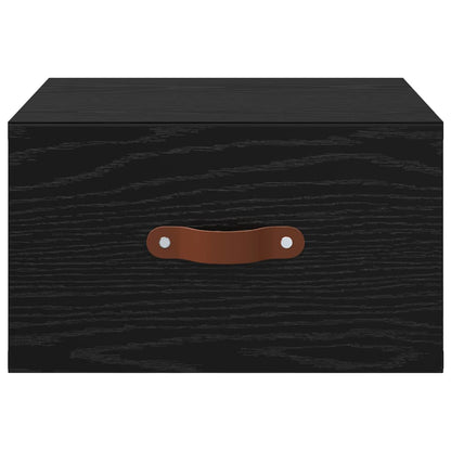 Mobiletto da comodino a parete Rovere Nero 35 x 35 x 20 cm | homemem39