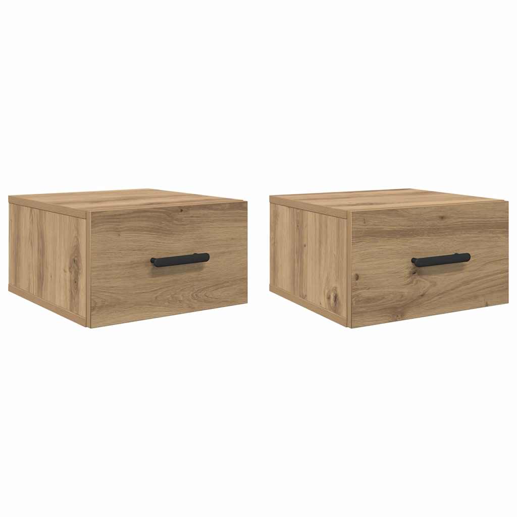 Armadio da Notte 2 pcs Rovere artigianale 35 x 35 x 20 cm | homemem39
