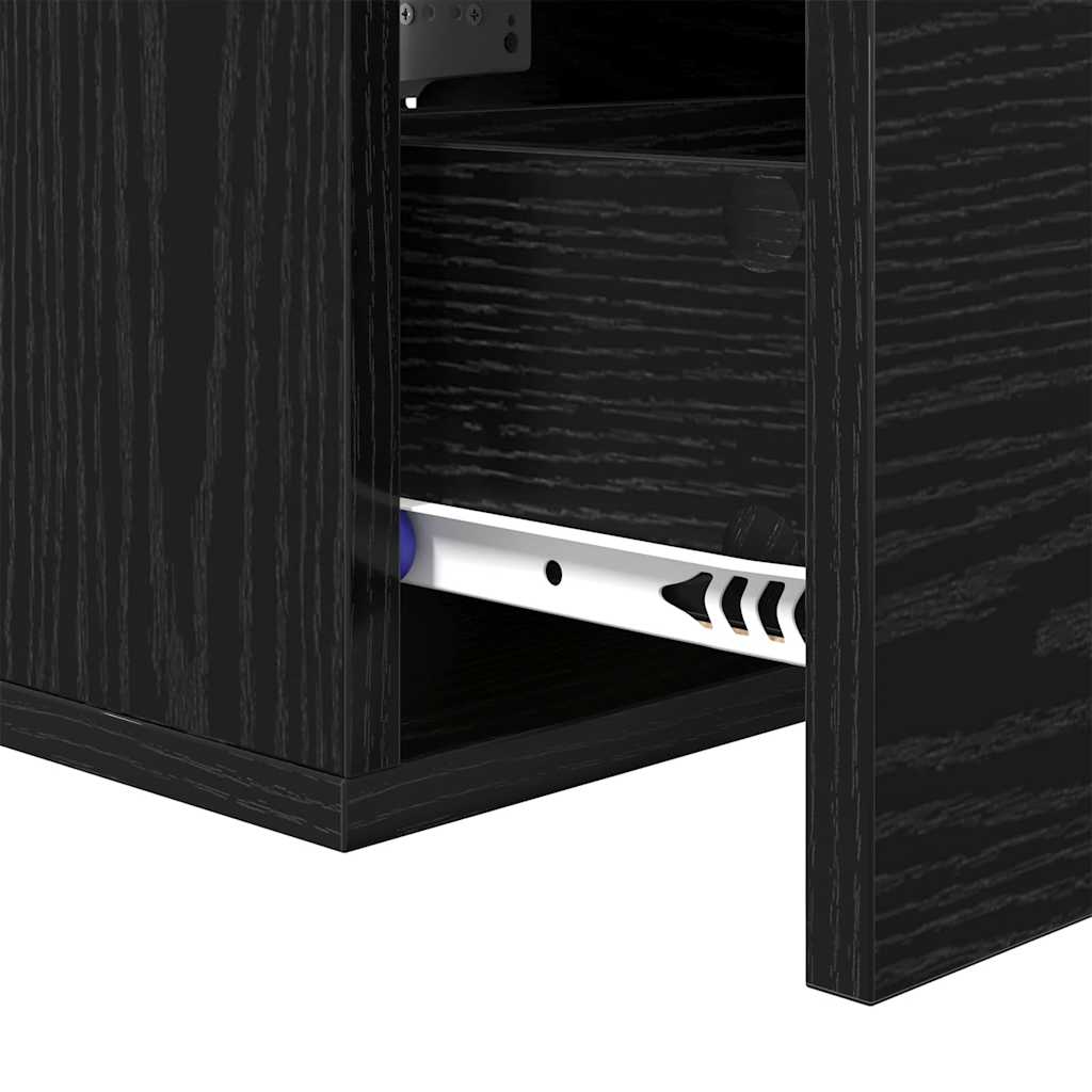 Armadio da Notte Rovere Nero 35 x 35 x 20 cm Legno multistrato | homemem39