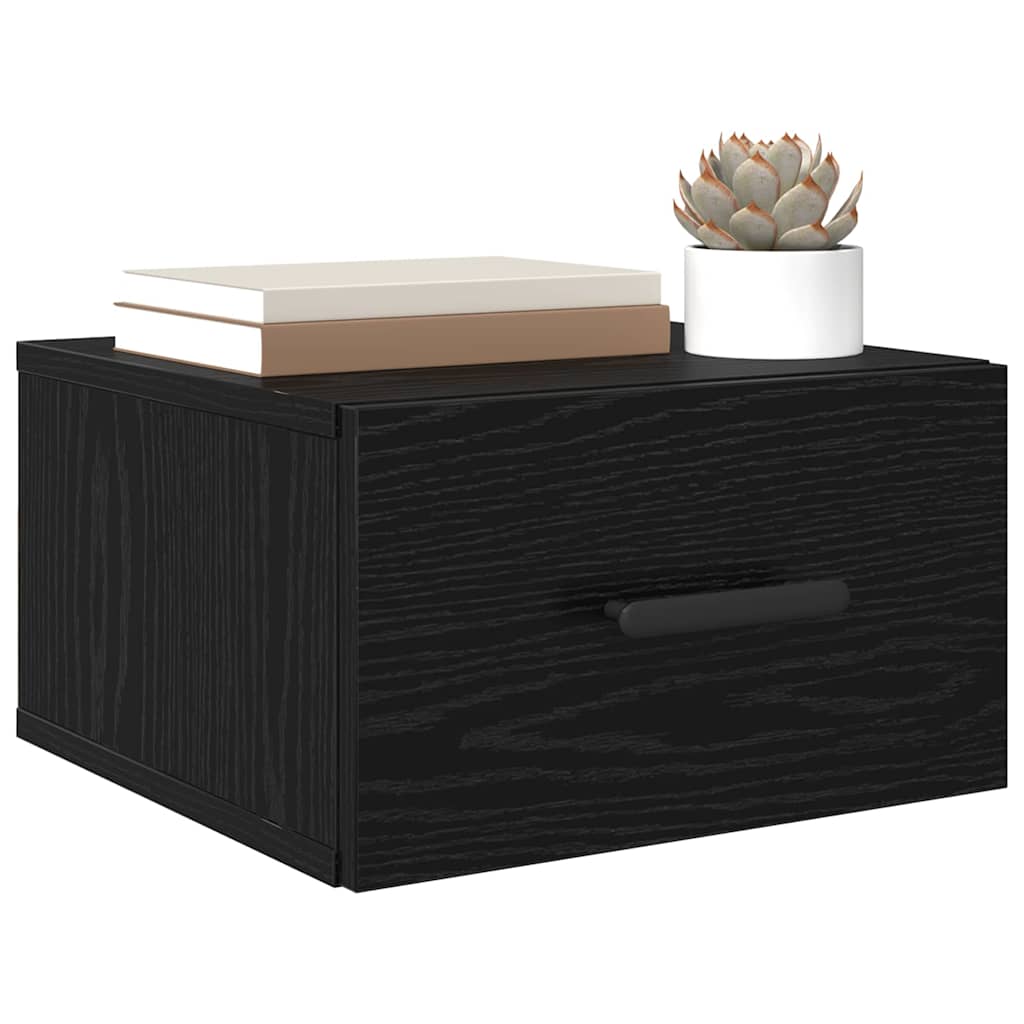 Armadio da Notte Rovere Nero 35 x 35 x 20 cm Legno multistrato | homemem39