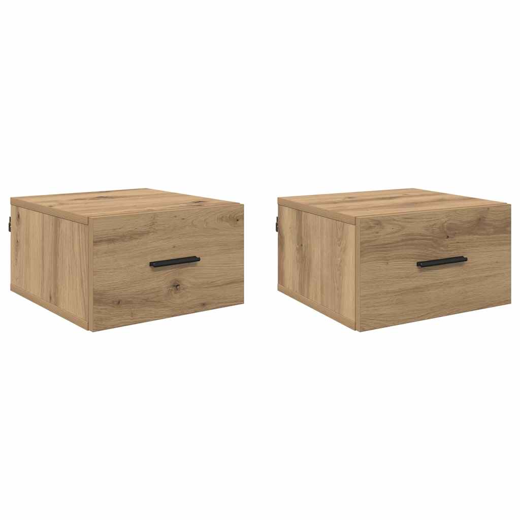 Armadio da Notte 2 pcs rovere artigianale 35 x 35 x 20 cm