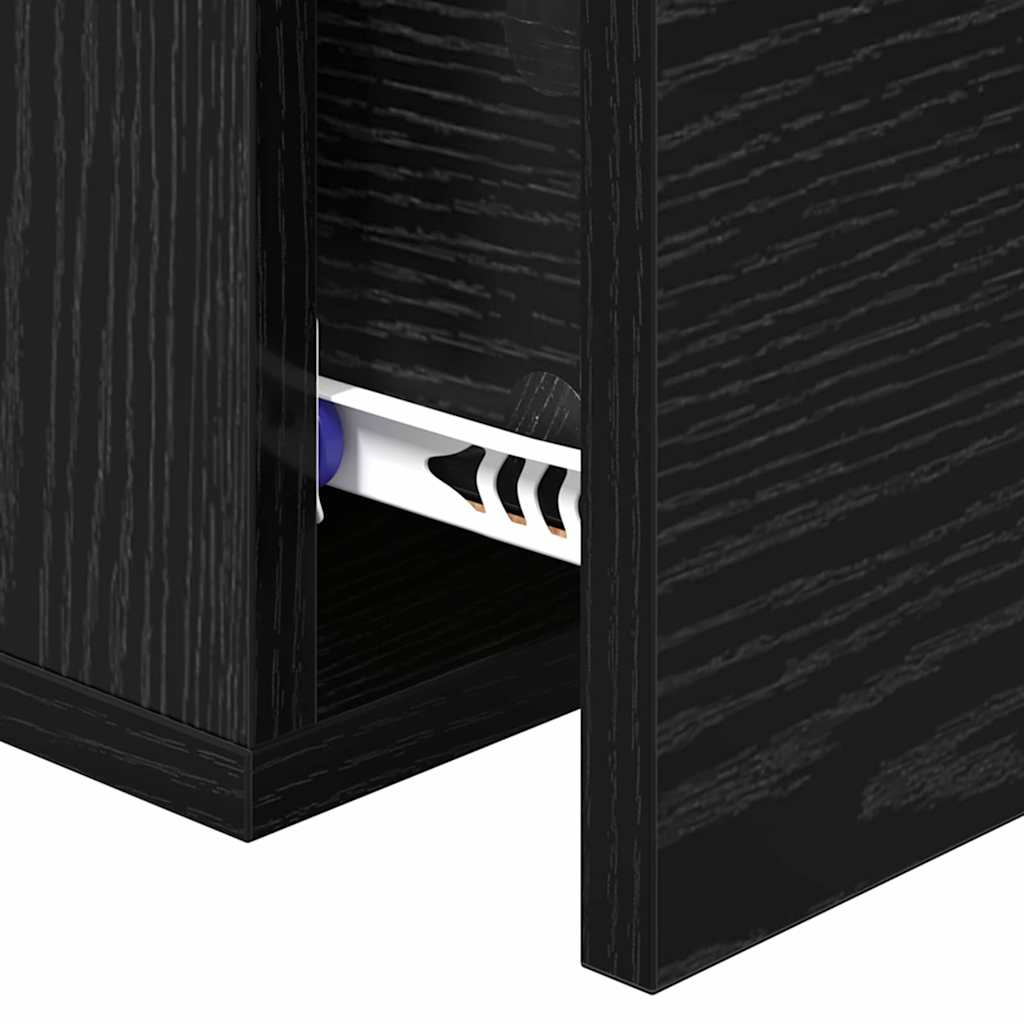 Armadio da Notte con cassetto 2 pcs Rovere nero 35 x 35 x 20 cm