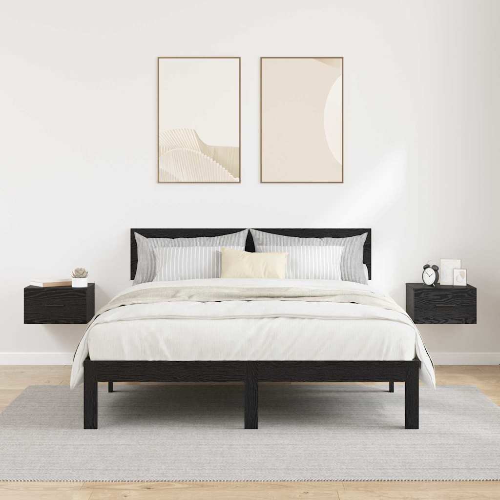 Armadio da Notte con cassetto 2 pcs Rovere nero 35 x 35 x 20 cm