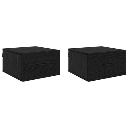 Armadio da Notte con cassetto 2 pcs Rovere nero 35 x 35 x 20 cm