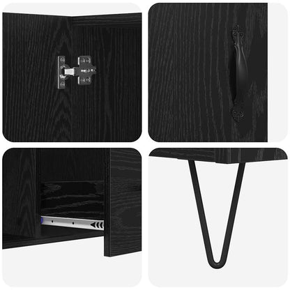 Credenza Rovere Nero 100 x 36 x 60 cm Legno multistrato