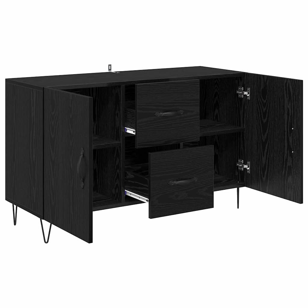 Credenza Rovere Nero 100 x 36 x 60 cm Legno multistrato