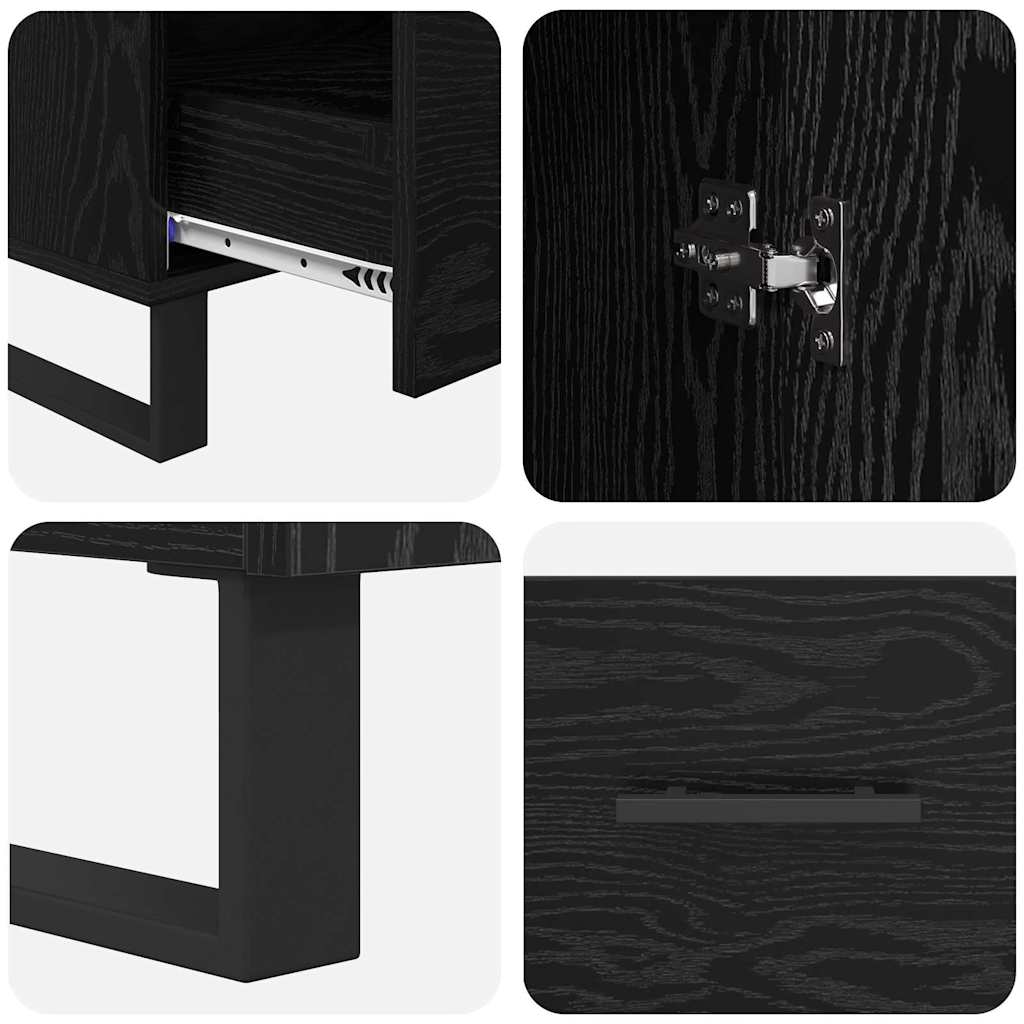 Credenza Rovere Nero 69,5 x 30 x 115 cm Legno ingegnerizzato