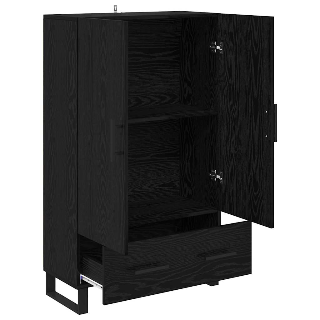Credenza Rovere Nero 69,5 x 30 x 115 cm Legno ingegnerizzato