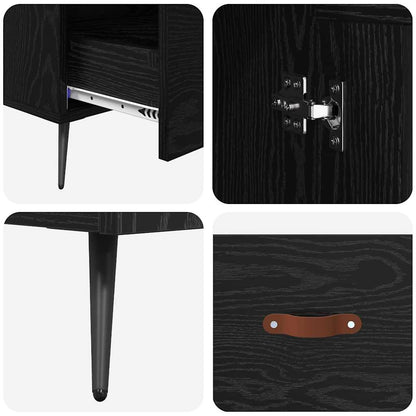 Credenza con cassetto Rovere Nero 69,5 x 31 x 115 cm