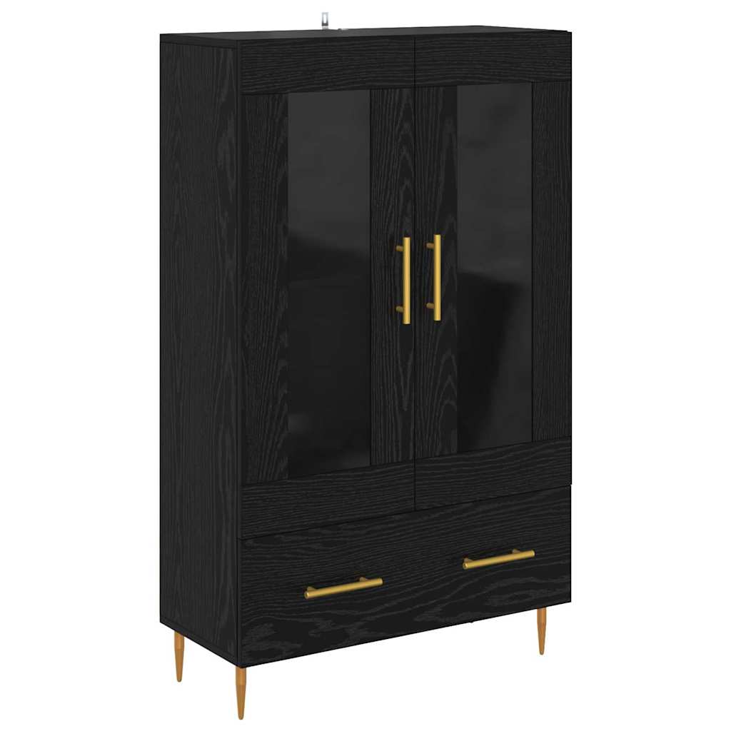 Credenza con cassetto Rovere Nero 69,5 x 31 x 115 cm