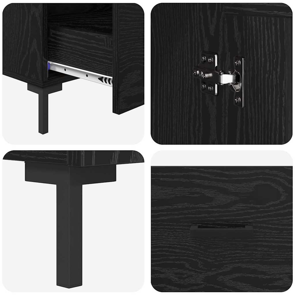 Credenza Rovere Nero 69,5 x 31 x 115 cm Legno multistrato