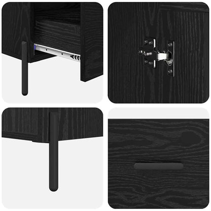 Credenza con cassetto Corona Rovere Nero 69,5 x 31 x 115 cm