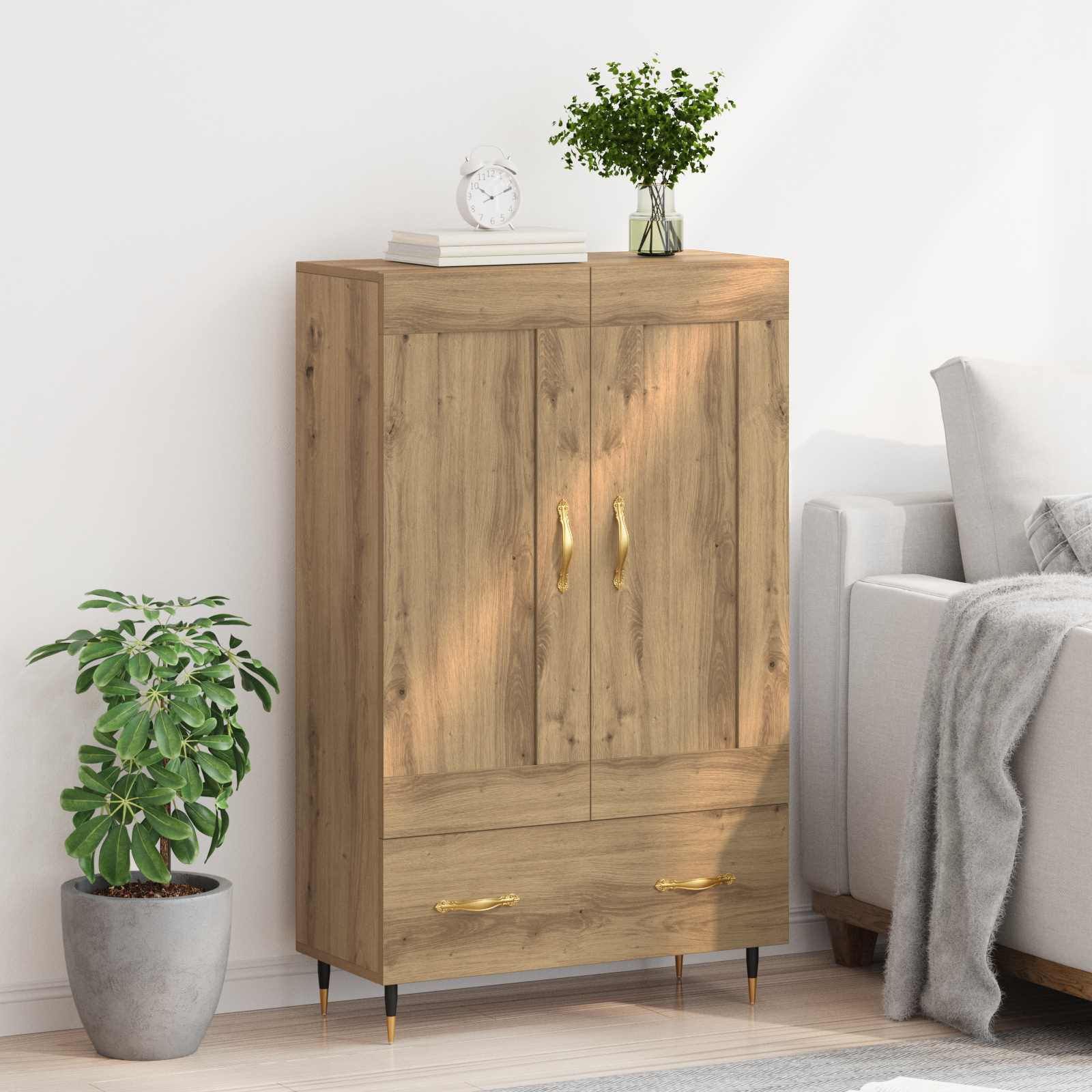 Credenza con cassetto Rovere artigianale 69,5 x 31 x 115 cm | homemem39