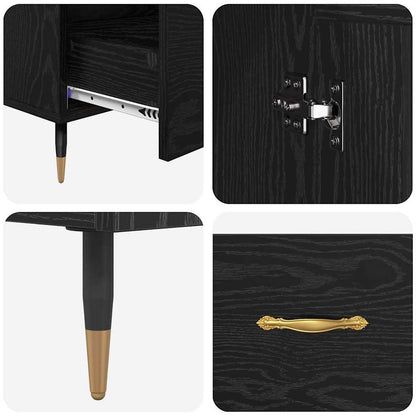 Credenza Rovere Nero 69,5 x 31 x 115 cm Legno multistrato