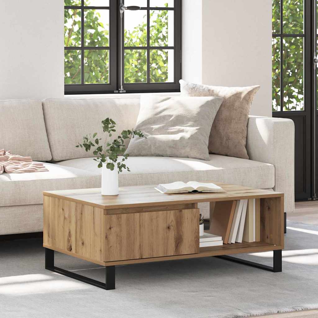 Tavolino da salotto rovere artigianale 90 x 60 x 35 cm