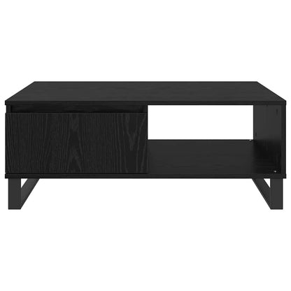 Tavolino da salotto con cassetto Rovere nero 90 x 60 x 35 cm