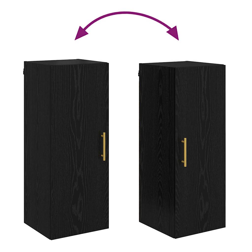 Pensile Rovere Nero 34,5 x 34 x 90 cm Legno multistrato | homemem39