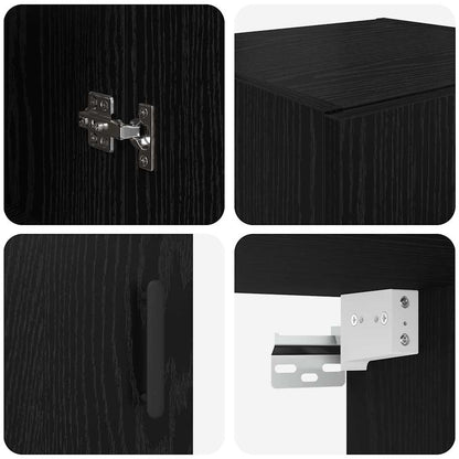 Pensile Rovere Nero 34,5 x 34 x 90 cm Legno multistrato